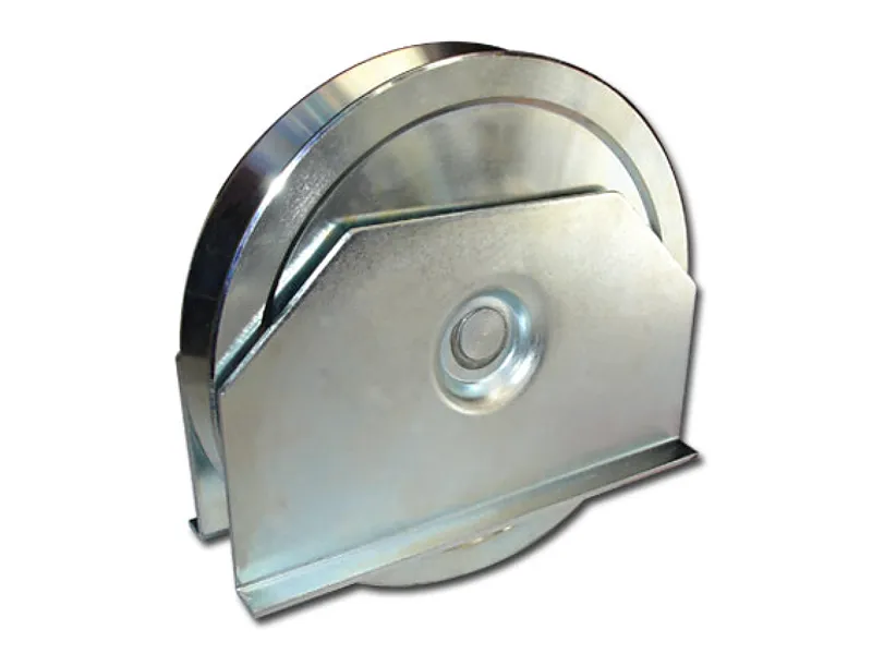 Rueda con soporte para portón corredizo — Herrajes Roma